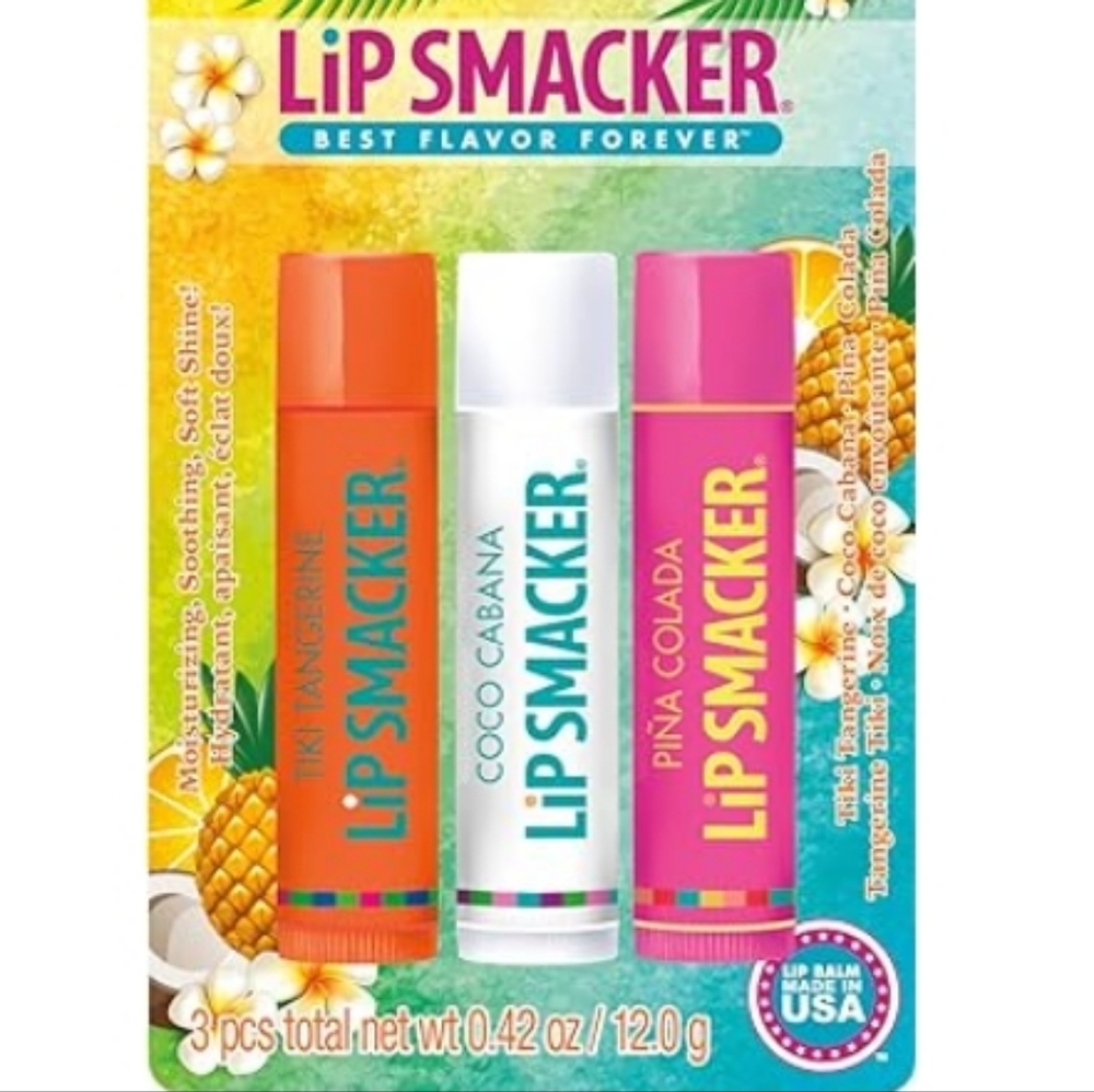 Pack of 3 Lip Smackers Lip Balm Tropical Tiki Tangerine Coco Cabana